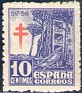 Spain - 1947 - Pro Tuberculous - 10 CTS - Blue - Spain, Pro Tuberculosos - Edifil 1018 - Pro Tuberculosis. Red Cross of Lorraine - 0
